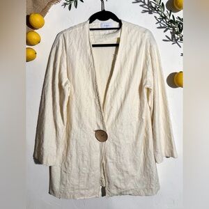 Zara Basic Cream Textured Jacket
